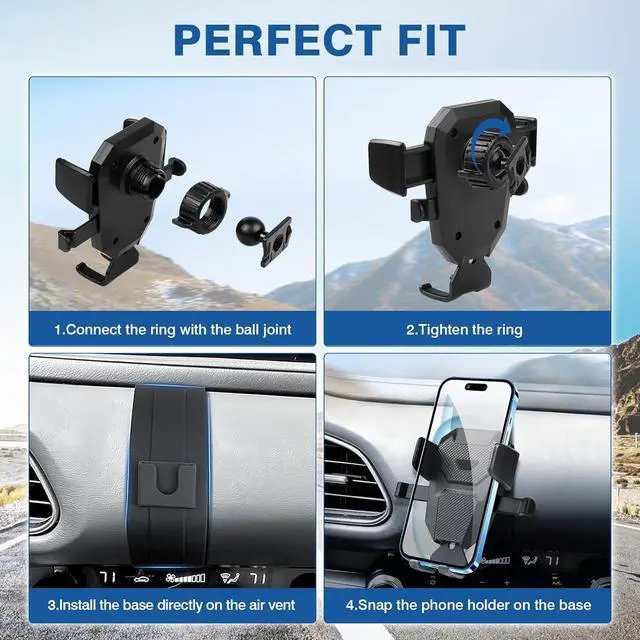 Alt view image 7 of 7 - FIILINES Phone Holder for Mazda CX30 2020-2025, 360 Degree Rotation Cell Phone Mount for CX30 Accessories, Air Vent Phone Mount Compatible with 4-7 Inch Phones