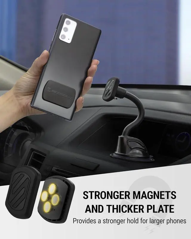 Alt view image 3 of 7 - Scosche MXWDL-XCES0 MagicMount Magnetic Car Phone Holder, Dashboard/Windshield Cell Phone Mount w/ 360° Adjustable Magnet Head, Upgraded Strong Magnets, Compatible w/iPhone, Galaxy, and All Devices