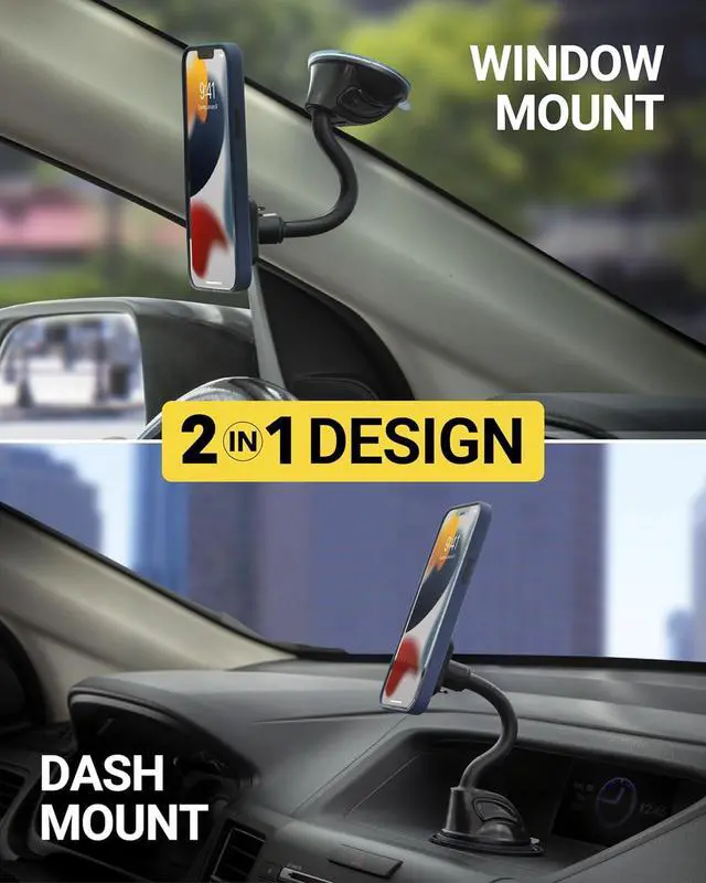 Alt view image 4 of 7 - Scosche MXWDL-XCES0 MagicMount Magnetic Car Phone Holder, Dashboard/Windshield Cell Phone Mount w/ 360° Adjustable Magnet Head, Upgraded Strong Magnets, Compatible w/iPhone, Galaxy, and All Devices