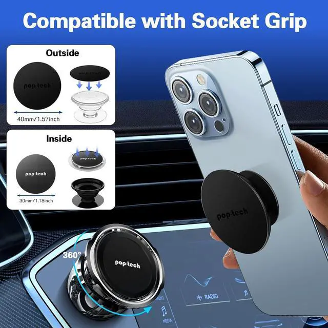 Alt view image 5 of 7 - Magnetic Car Phone Holder: Adhesive All-Metal Dash Mount for Mercedes Benz GLC/C/E/CLS-Class - Universal Magnet Cell Phone Automobile Cradles Stick on Dashboard for iphone  Socket Grip