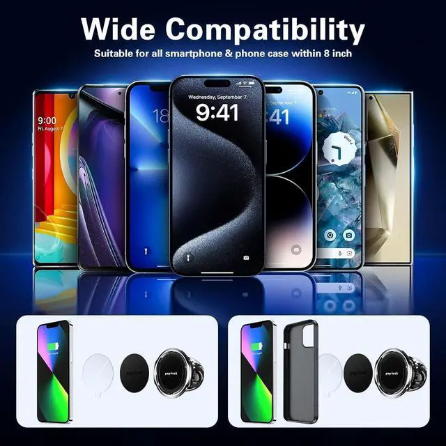 Alt view image 6 of 7 - Magnetic Car Phone Holder: Adhesive All-Metal Dash Mount for Mercedes Benz GLC/C/E/CLS-Class - Universal Magnet Cell Phone Automobile Cradles Stick on Dashboard for iphone  Socket Grip