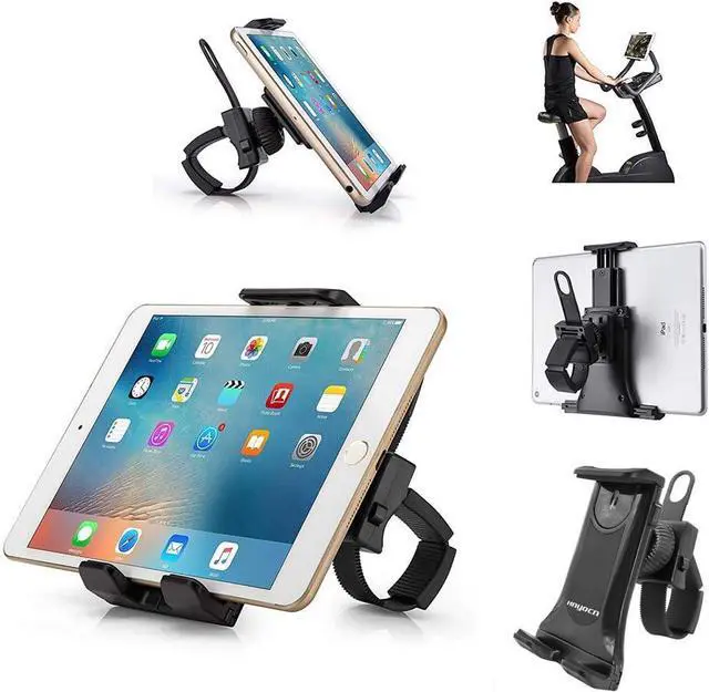 Alt view image 2 of 7 - Sunny Health & Fitness Mobile Phone and Tablet Clamp Mount Holder for Bikes, Ellipticals, Treadmills and Other Handlebar Fitness Equipment
