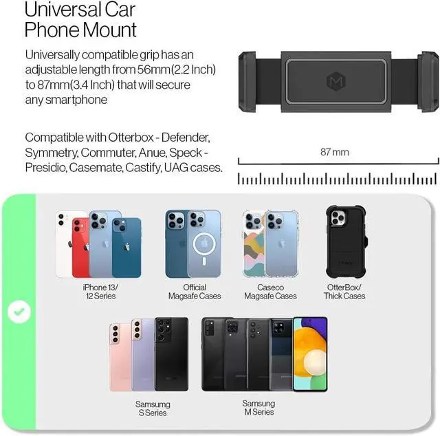 Alt view image 5 of 7 - Mighty Mount Simpl Grip Dash Mount Phone Holder for Car - One Touch Dashboard Car Phone Holder Mount - Quick-Grip Car Mount for Phone Compatible with iPhone and Androids, Black car Phone Holder Mount