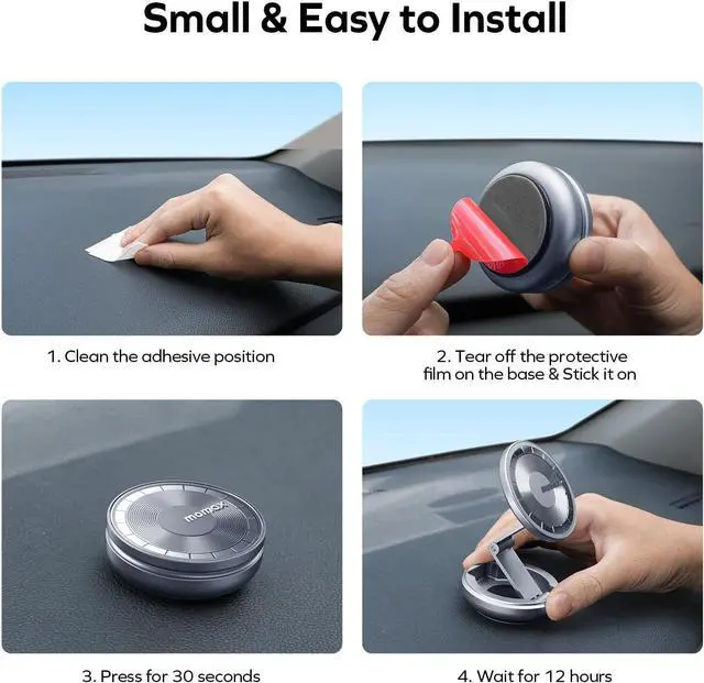 Alt view image 7 of 7 - MOMAX Magsafe Car Mount, N52 Magnetic Car Phone Mount, 905° Rotation Cell Phone Mount for Dashboard Windshield, Phone Holder Mount Fit for iPhone 15 14 13 12 Pro Max Plus Mini