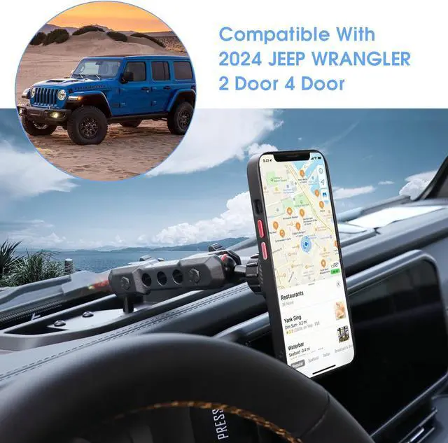 Alt view image 6 of 7 - sukemichi 2024 2025 JL Magnetic Phone Mount for Jeep Wrangler - Dash Cell Phone Mount Dashboard Phone Holder for 2024+ Jeep Wrangler JL Accessories,1 Pack,Black,(NOT for 1945-2023 Wrangler)