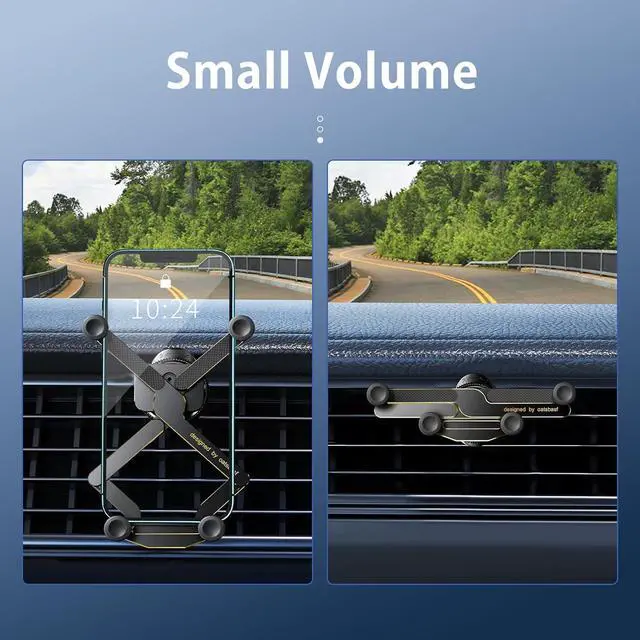 Alt view image 4 of 7 - OATSBASF Car Phone Holder Mount 2023 Upgrade Gravity Car Phone Mount, Hands Free Phone Holder, Gravity Air Vent Car Mount, Suitable for Mobile Phones Under 7 inches (X03-Gold)