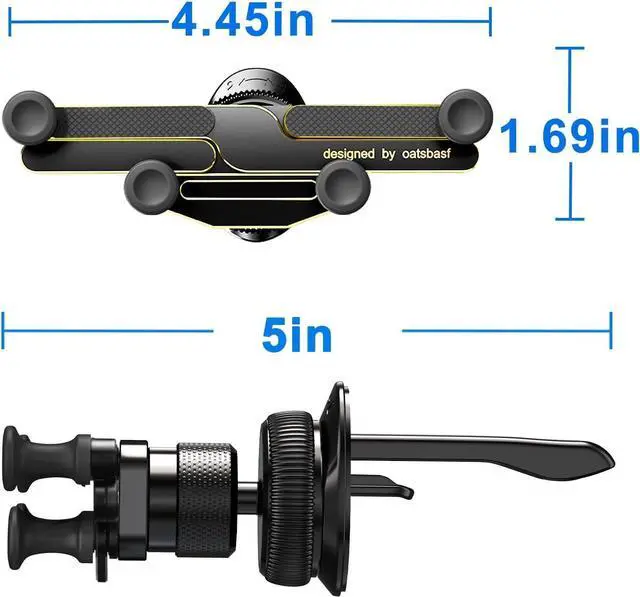 Alt view image 6 of 7 - OATSBASF Car Phone Holder Mount 2023 Upgrade Gravity Car Phone Mount, Hands Free Phone Holder, Gravity Air Vent Car Mount, Suitable for Mobile Phones Under 7 inches (X03-Gold)