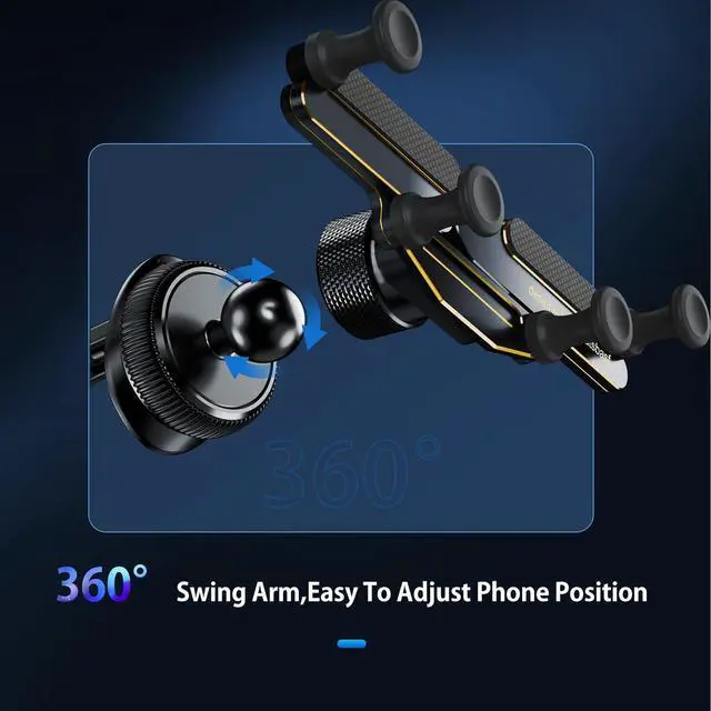 Alt view image 5 of 7 - OATSBASF Car Phone Holder Mount 2023 Upgrade Gravity Car Phone Mount, Hands Free Phone Holder, Gravity Air Vent Car Mount, Suitable for Mobile Phones Under 7 inches (X03-Gold)
