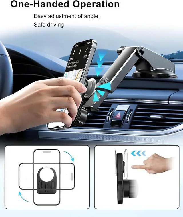 Alt view image 6 of 7 - JCTRIWAY Car Mount for Pop Socket, Dashboard Windshield Car Phone Holder Compatible with Popsocket, Powerful Suction Cup Car Phone Mount Fits All Smartphones with Pop Grip, JYD31