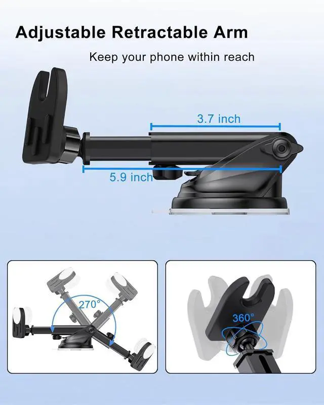 Alt view image 7 of 7 - JCTRIWAY Car Mount for Pop Socket, Dashboard Windshield Car Phone Holder Compatible with Popsocket, Powerful Suction Cup Car Phone Mount Fits All Smartphones with Pop Grip, JYD31