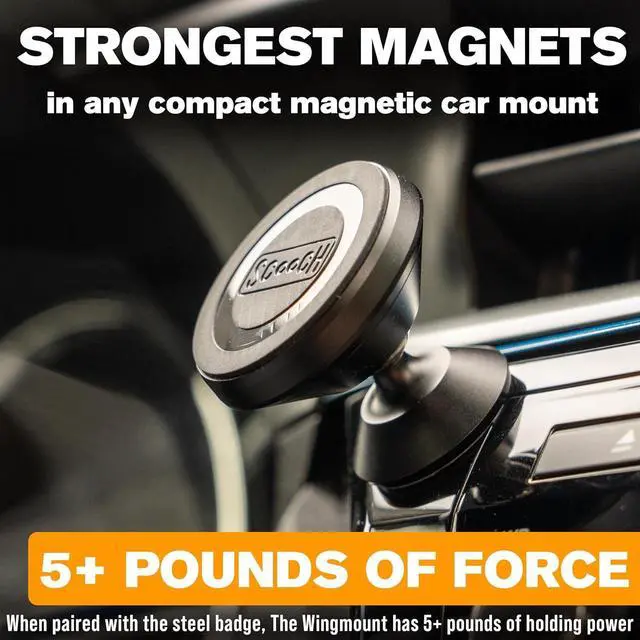 Alt view image 3 of 6 - Scooch Magnetic Phone Mount for Car Compatible with Any Smartphone [Strong Magnets] Adjustable Magnetic Phone Holder for Car, Sticks to Dashboard or Windshield (2022 Model - Stronger)