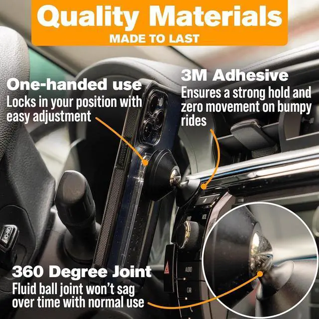 Alt view image 4 of 6 - Scooch Magnetic Phone Mount for Car Compatible with Any Smartphone [Strong Magnets] Adjustable Magnetic Phone Holder for Car, Sticks to Dashboard or Windshield (2022 Model - Stronger)