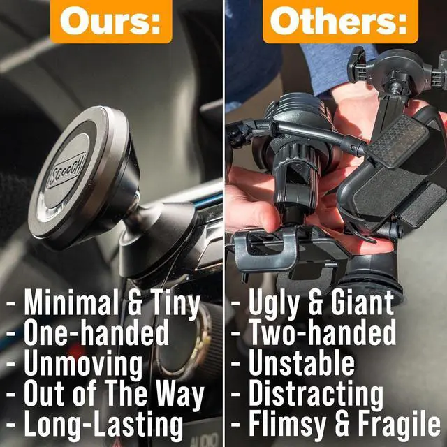 Alt view image 6 of 6 - Scooch Magnetic Phone Mount for Car Compatible with Any Smartphone [Strong Magnets] Adjustable Magnetic Phone Holder for Car, Sticks to Dashboard or Windshield (2022 Model - Stronger)