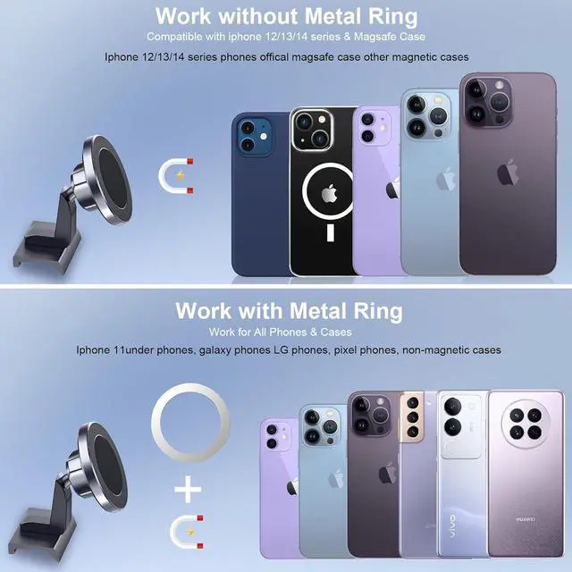 Alt view image 3 of 7 - Kaishengyuan Magnetic Phone Mount for Toyota Tacoma 2016 2017 2018 2019 2020 2021 2022 2023, 3rd Gen Tacoma Dashboard Clip Cell Phone Cradles Adjustable 20x Super Strong Magnet Phone Stand Holder