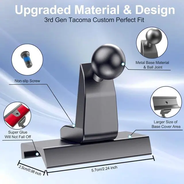 Alt view image 4 of 7 - Kaishengyuan Magnetic Phone Mount for Toyota Tacoma 2016 2017 2018 2019 2020 2021 2022 2023, 3rd Gen Tacoma Dashboard Clip Cell Phone Cradles Adjustable 20x Super Strong Magnet Phone Stand Holder