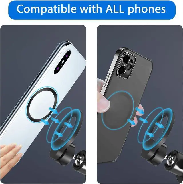 Alt view image 2 of 5 - Phone Magnetic Ball Mount Adapter Compatible with MagSafe, 360 Degree Rotate Mout Fit All 17mm/0.67inch Ball Joint Car Phone Holder, Compatible with All Phones