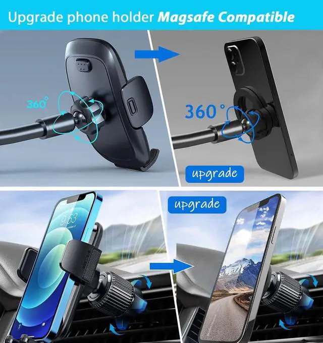 Alt view image 4 of 5 - Phone Magnetic Ball Mount Adapter Compatible with MagSafe, 360 Degree Rotate Mout Fit All 17mm/0.67inch Ball Joint Car Phone Holder, Compatible with All Phones