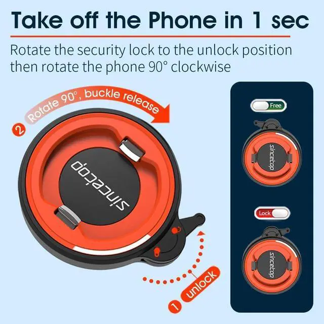 Alt view image 5 of 7 - sincetop Car Phone Holder Mount, Cell Phone Mount for Car Dashboard Windshield, 3 in 1 Super Suction Cup with Strong Sticky Gel, Adjustable Universal for All PhonesSeries C - 1st Gen
