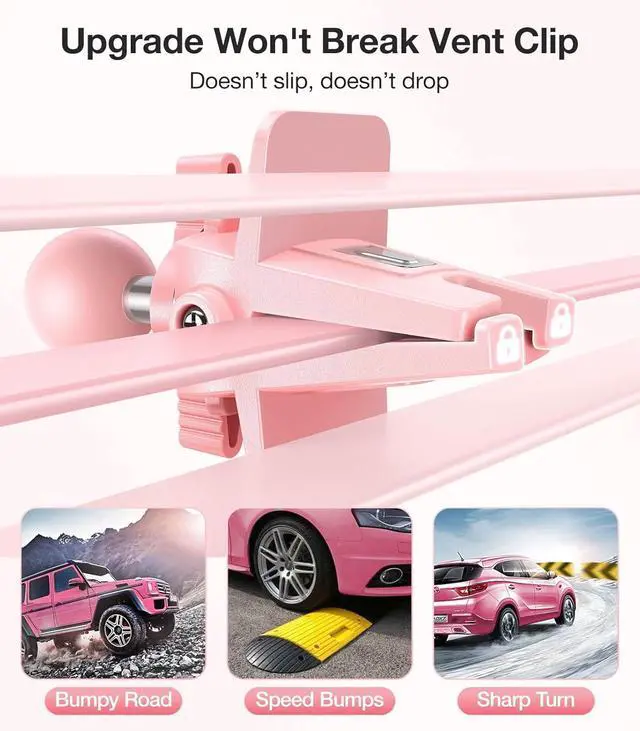 Alt view image 5 of 6 - VICSEED for MagSafe Car Mount [Upgraded Strongest Magnet Power] Magnetic Phone Holder for Car Vent 360 Adjustable Magnetic Car Phone Holder Mount for iPhone 15 14 13 12 Pro Max Plus Mini, Pink
