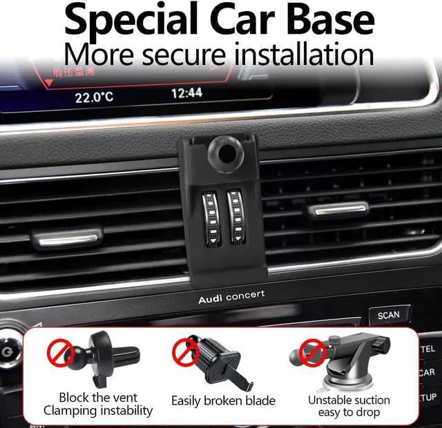 Alt view image 2 of 6 - LUNQIN Car Phone Holder Mount for 2010-2016 Audi Q5, 2014-2017 Audi SQ5 Auto Accessories Interior Decoration Mobile Cell Smartphone Bracket