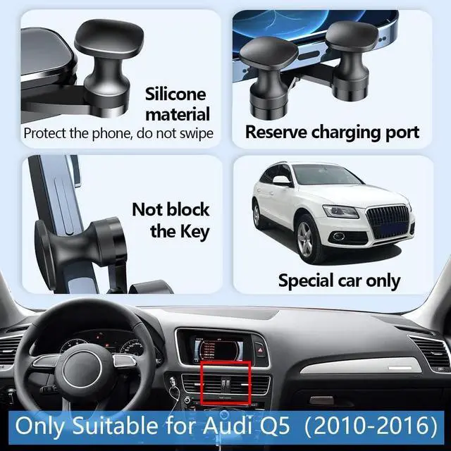 Alt view image 5 of 6 - LUNQIN Car Phone Holder Mount for 2010-2016 Audi Q5, 2014-2017 Audi SQ5 Auto Accessories Interior Decoration Mobile Cell Smartphone Bracket