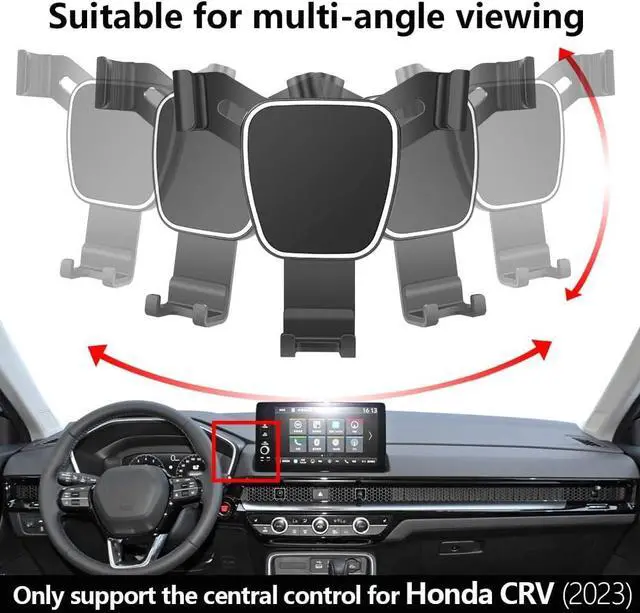 Alt view image 5 of 6 - LUNQIN Car Phone Holder for Honda CRV CR-V 2023 2024 2025 Auto Accessories Navigation Bracket Interior Decoration Mobile Cell Phone Mount