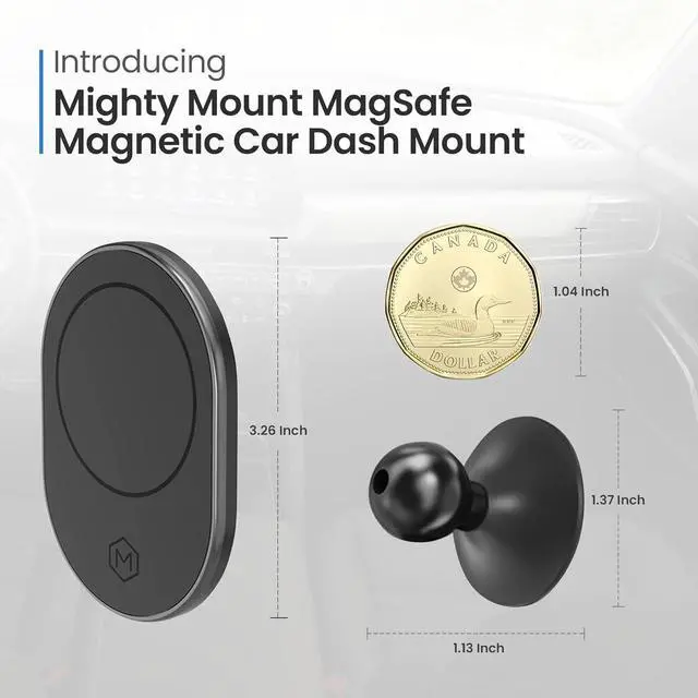 Alt view image 2 of 7 - Mighty Mount - MagSafe Car Phone Mount Compatible with iPhone 15 14 13 12 Pro Max, Pro, Plus, and with Magsafe Phones and Cases(MagSafe Magnetic Car Dash Mount (Version 2.0))