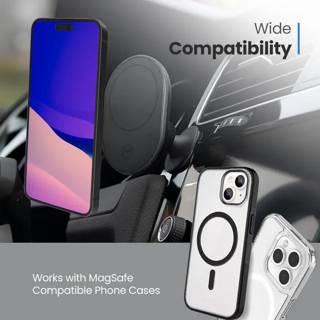Alt view image 5 of 7 - Mighty Mount - MagSafe Car Phone Mount Compatible with iPhone 15 14 13 12 Pro Max, Pro, Plus, and with Magsafe Phones and Cases(MagSafe Magnetic Car Dash Mount (Version 2.0))
