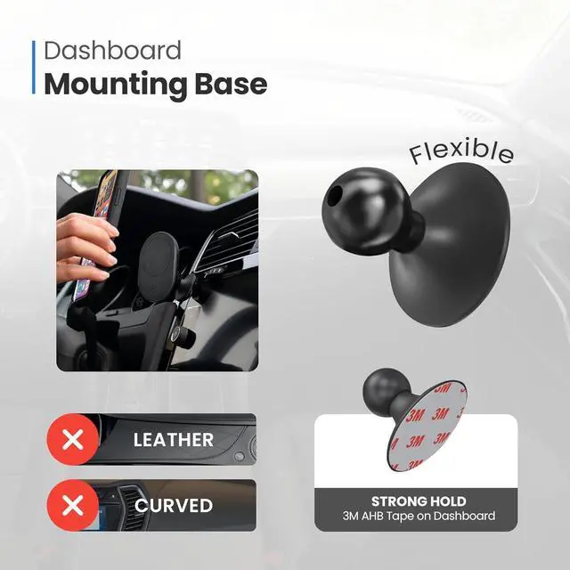 Alt view image 4 of 7 - Mighty Mount - MagSafe Car Phone Mount Compatible with iPhone 15 14 13 12 Pro Max, Pro, Plus, and with Magsafe Phones and Cases(MagSafe Magnetic Car Dash Mount (Version 2.0))