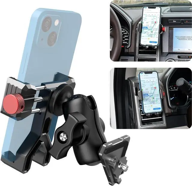 Main image of Aluminum Phone Mount for Ford F-150 2015-2020, Expedition 2018-2021, Super Duty 2017-2021, F150 Vent Cell Phone Holder with 360° Rotation Ball Head Adapter Compatible with iPhone & Android