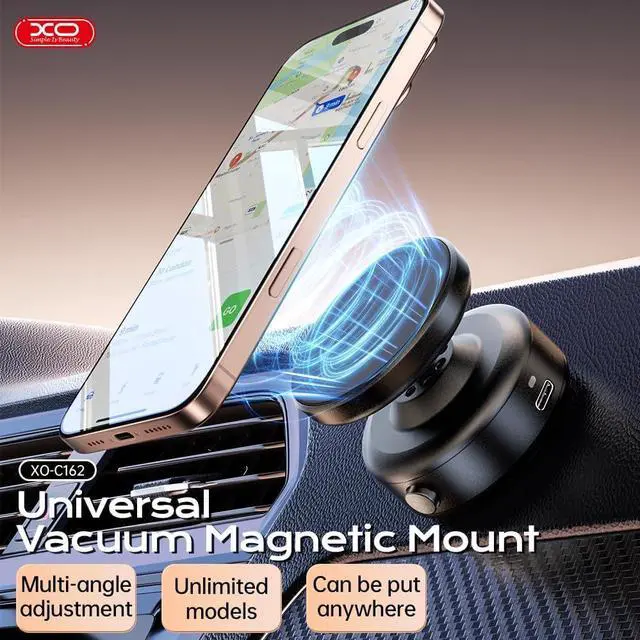 Alt view image 2 of 7 - Magnetic Phone Holder, 360°Rotation Car Phone Mount, Electric Vacuum Strong Magnet for Any Smooth Surface Kitchen Mirror Gym,Cell Phone Holder Compatible with iPhone Android ( Not charging phone)