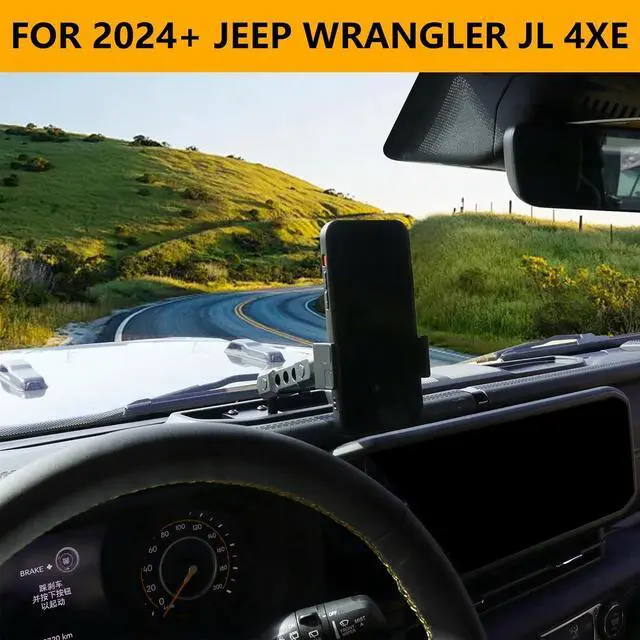 Alt view image 2 of 7 - West-xingzhe Dash Phone Holder Phone Mount for 2024 2025 Jeep Wrangler JL 2/4 Door 4XE Jeep Gladiator Interior Accessories 360° Adjustable Cell Phone Mount