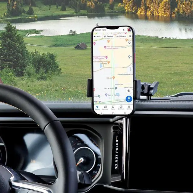 Alt view image 5 of 7 - West-xingzhe Dash Phone Holder Phone Mount for 2024 2025 Jeep Wrangler JL 2/4 Door 4XE Jeep Gladiator Interior Accessories 360° Adjustable Cell Phone Mount