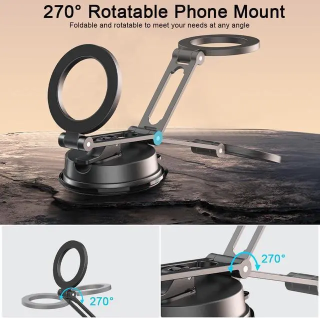 Alt view image 7 of 7 - Magnetic Car Phone Mountwith Magnetic Phone Lanyard with Ring Holder