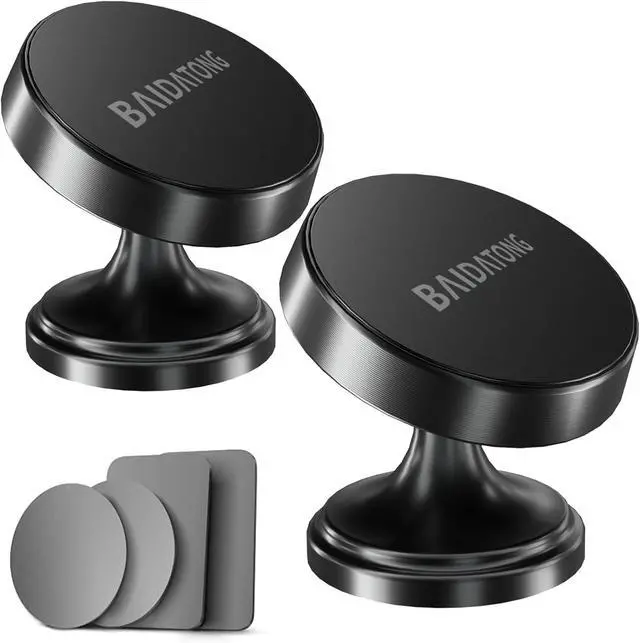 Main image of BAIDATONG 2-Pack Magnetic Phone Holder for Car,Strong Magnet Car [4 Plate] Magnet Phone Mount Phone Holders for Your Car Magnetic 360° Rotation iPhone Magnetic Car Mount
