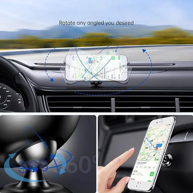 Alt view image 5 of 6 - BAIDATONG 2-Pack Magnetic Phone Holder for Car,Strong Magnet Car [4 Plate] Magnet Phone Mount Phone Holders for Your Car Magnetic 360° Rotation iPhone Magnetic Car Mount