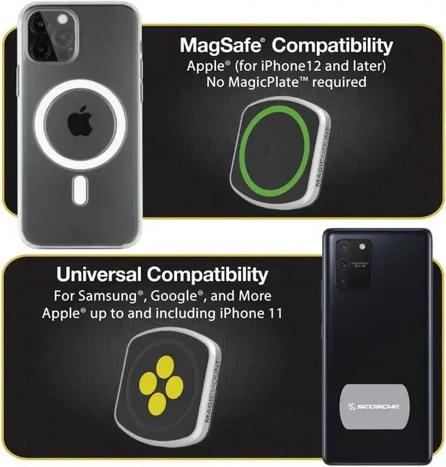 Alt view image 3 of 7 - Scosche MP2WDEX2-XTSP MagicMount Pro2 Magnetic Car Phone Holder Extendo Telescoping Windshield or Dashboard Mount with Suction Cup Compatible with MagSafe, iPhones, Galaxy, Pixel & All Smartphones