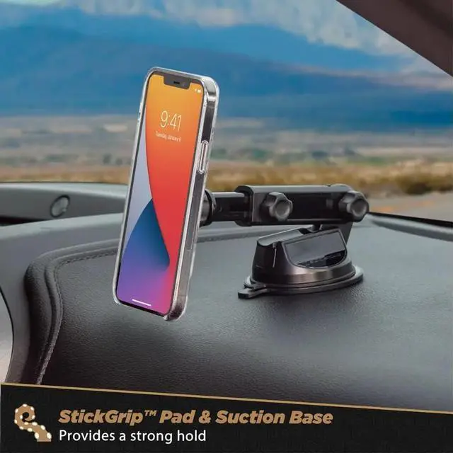 Alt view image 6 of 7 - Scosche MP2WDEX2-XTSP MagicMount Pro2 Magnetic Car Phone Holder Extendo Telescoping Windshield or Dashboard Mount with Suction Cup Compatible with MagSafe, iPhones, Galaxy, Pixel & All Smartphones