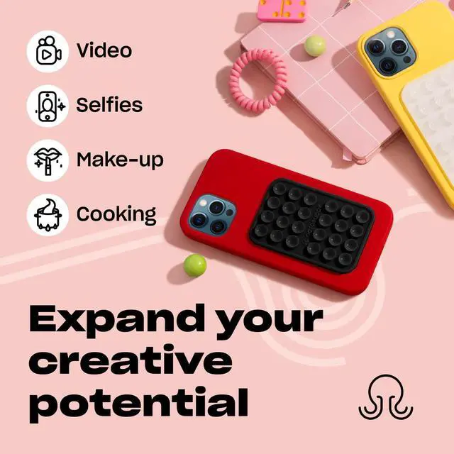 Alt view image 5 of 7 - || OCTOBUDDY || Silicone Suction Phone Case Adhesive Mount || (iPhone & Android Cellphone case Compatible, Hands-Free Mobile Accessory Holder for Selfies and Videos) (Darth Vader)