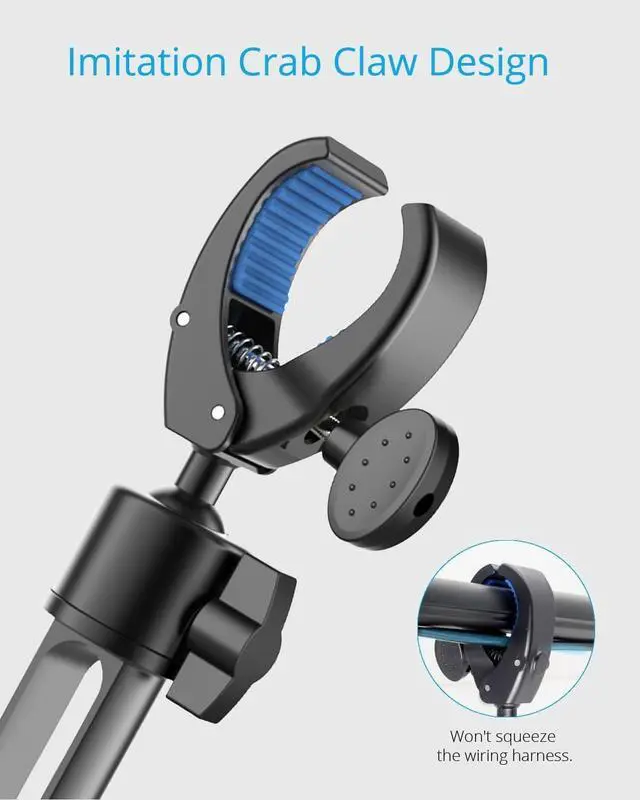 Alt view image 4 of 7 - Upgraded Phone Holder for Your Car Rear View Mirror Phone Holder - Aluminum Alloy Mount Multi-Angle Adjustment Rotatable and Retractable Compatible with 4-7 Inch iPhone and Android Phones (Black)
