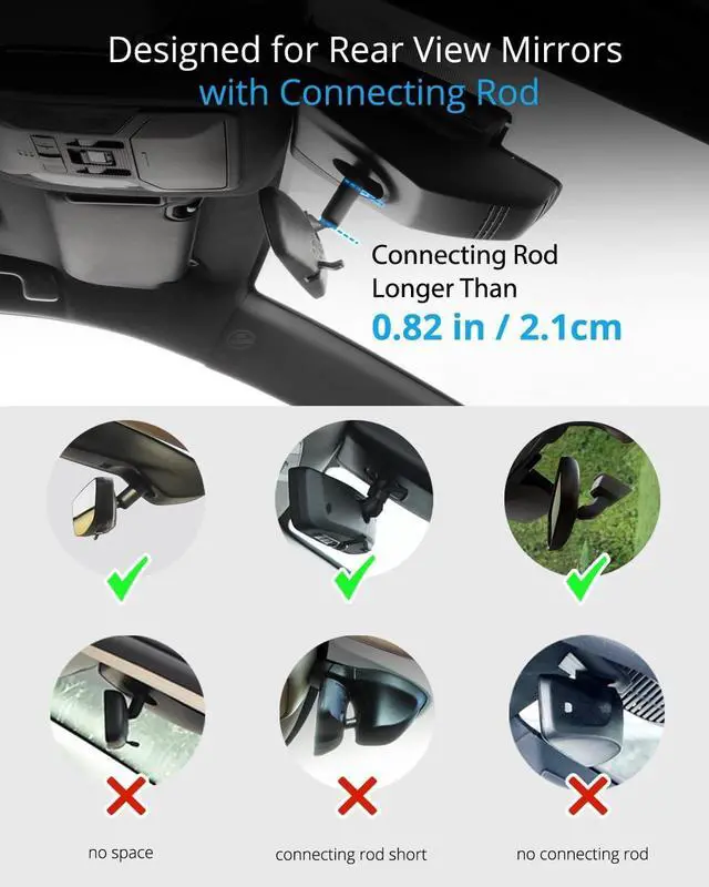 Alt view image 7 of 7 - Quyee Magnetic Phone Holder for Your Car, for Magsafe Rear View Mirror Phone Holder - Aluminum Alloy Mount Multi-Angle Adjustment Rotatable and Retractable Compatible with All iPhone and Android