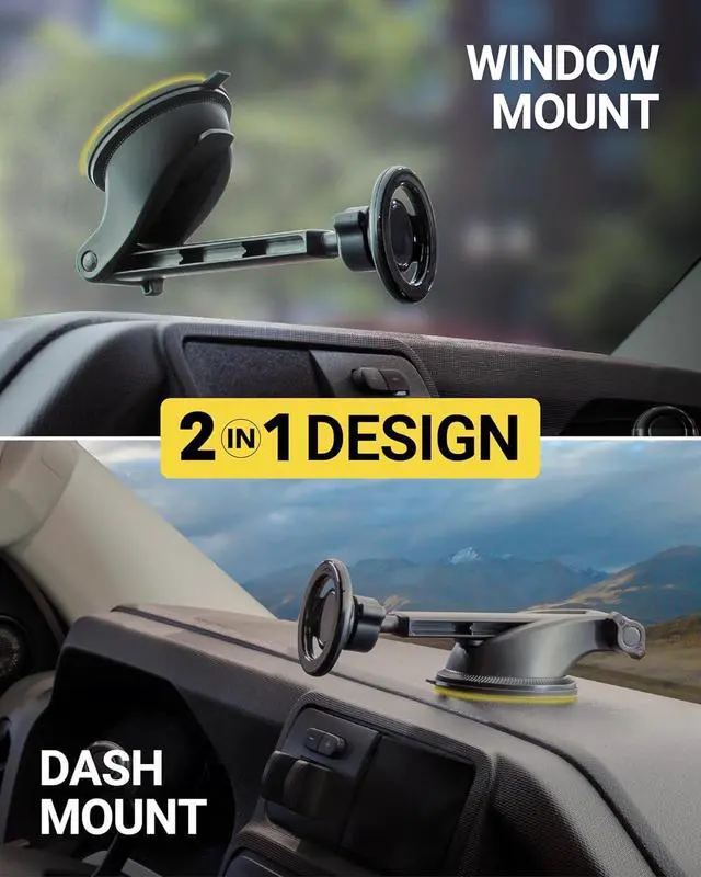 Alt view image 3 of 7 - Scosche MagicMount SMSWDEX MagSafe Car Mount, Magnetic Phone Holder for Car Windshield/Dashboard, Suction Cup Phone Mount Compatible with iPhone 16 15 14 13 12 Pro Max Plus Mini Mag Safe Accessories