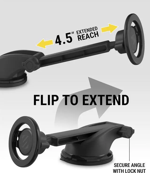 Alt view image 7 of 7 - Scosche MagicMount SMSWDEX MagSafe Car Mount, Magnetic Phone Holder for Car Windshield/Dashboard, Suction Cup Phone Mount Compatible with iPhone 16 15 14 13 12 Pro Max Plus Mini Mag Safe Accessories