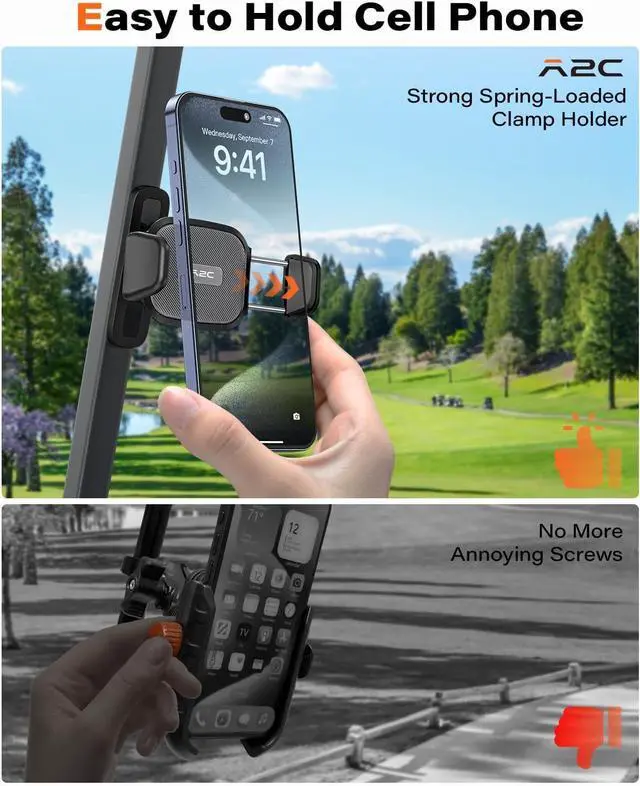 Alt view image 3 of 7 - A2C Gym Magnetic Phone Holder Sturdy Metal Core Clamp, Solid Alloy Base with 6 Strong Magnets, Magnetic Phone Mount for Workout Fitness, One-Hand Pick, 360 Degrees Rotatable [Storage Bag Included]