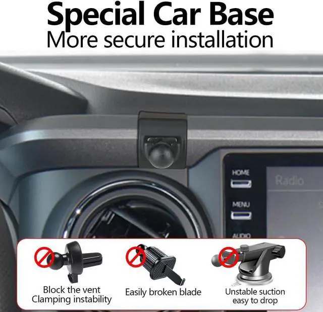 Alt view image 2 of 6 - LUNQIN Car Phone Holder Mount for Toyota Tacoma 2016 2017 2018 2019 2020 2021 2022 2023 Auto Accessories Interior Decoration Mobile Cell Smartphone Bracket