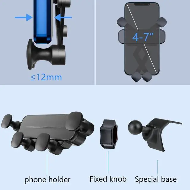 Alt view image 6 of 6 - LUNQIN Car Phone Holder Mount for Toyota Tacoma 2016 2017 2018 2019 2020 2021 2022 2023 Auto Accessories Interior Decoration Mobile Cell Smartphone Bracket