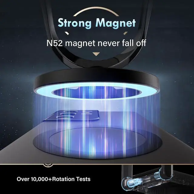 Alt view image 3 of 7 - Coverado for Magsafe Car Mount, Magnetic Car Phone Holder, 360° Rotation Strong Magnet Car Phone Mount Dash Cell Phone Holders for Your Car, Suction Cup Phone Mount for iPhone 16/15/14/13(1 Pack)