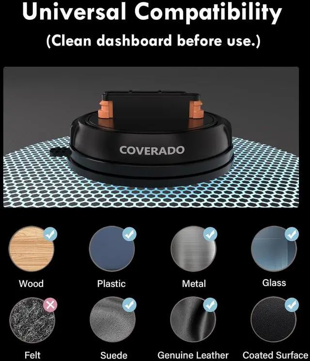 Alt view image 7 of 7 - Coverado for Magsafe Car Mount, Magnetic Car Phone Holder, 360° Rotation Strong Magnet Car Phone Mount Dash Cell Phone Holders for Your Car, Suction Cup Phone Mount for iPhone 16/15/14/13(1 Pack)