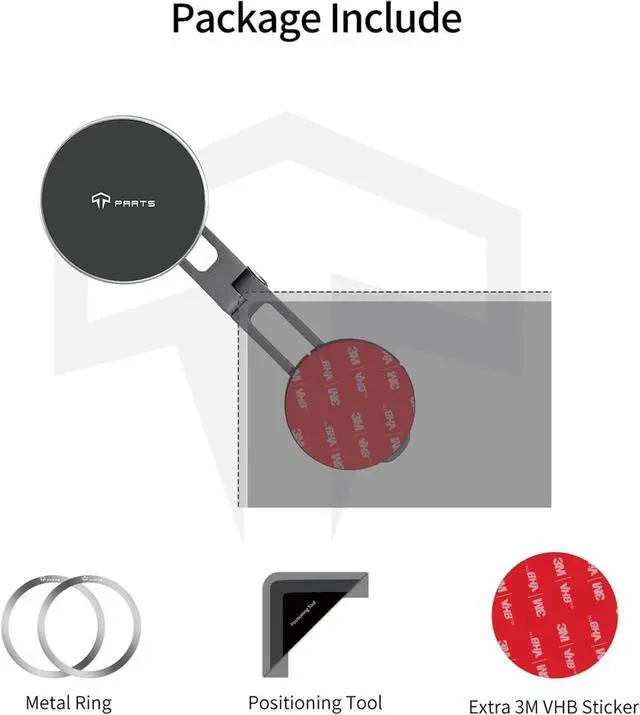 Alt view image 6 of 7 - TPARTS Foldable Magnetic Car Cellphone Mount, Hidden Design for Tesla Model 3/Y, Compatible with iPhone 16, 15, 14, 13, 12, Mag Safe Cases