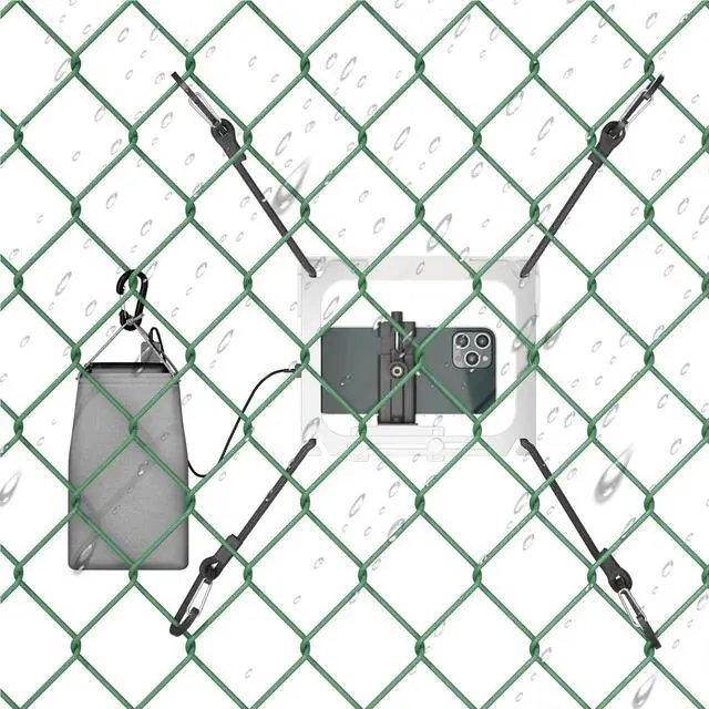 Alt view image 3 of 7 - Cell Phone Fence Mount with Shade for iPhone, Mevo Start, Phones, GoPro and Other Action Cameras, Mounting Kit for Gamechanger for Recording Baseball,Softball and Tennis Games(MINI Plus)